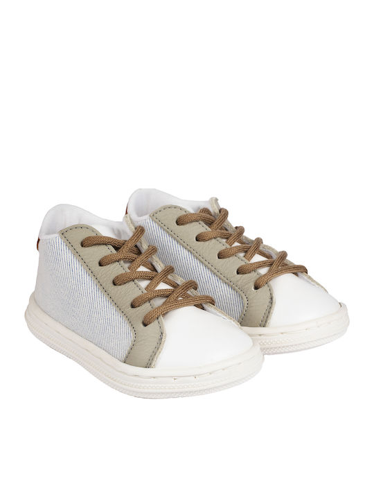 Babywalker White-Grey-Dull Baptism Leather Snea...