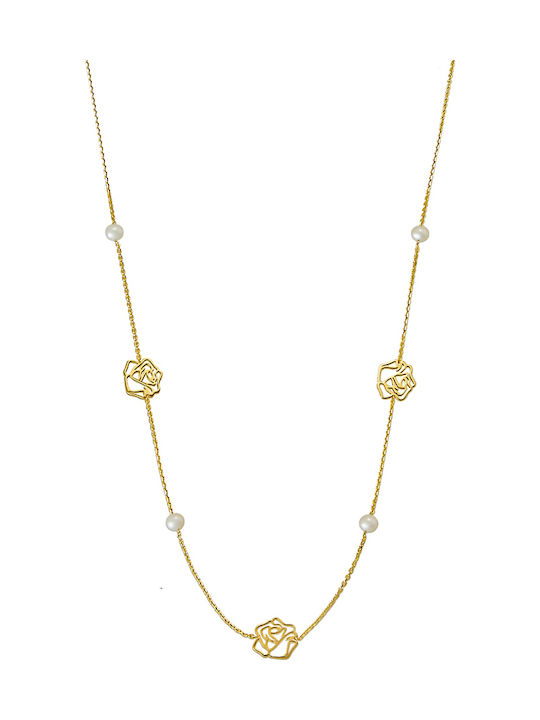 14K Gold Halskette mit Perlen MJ156