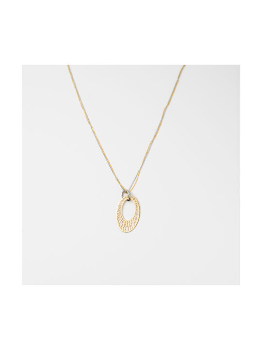 14K Gold Necklace Two-tone Chain Necklace K624C40