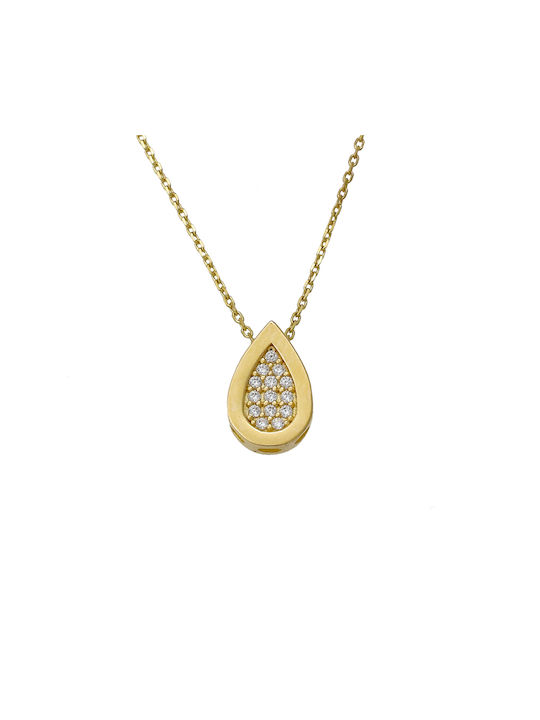 14K Gold Necklace with Zircon KL382F1