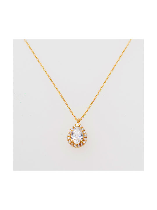 14K Gold Necklace with cubic zirconia 6302K1