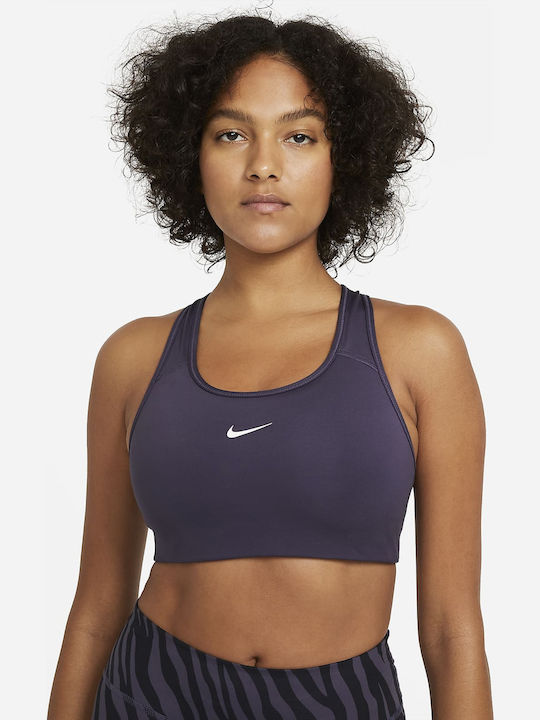 Nike Swoosh Women's Athletic Sports Bra Navy Bl...