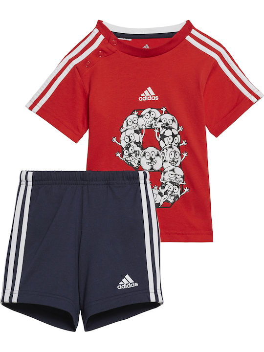 Adidas Παιδικό Σετ με Σορτς Καλοκαιρινό για Αγόρι 2τμχ Κόκκινο
