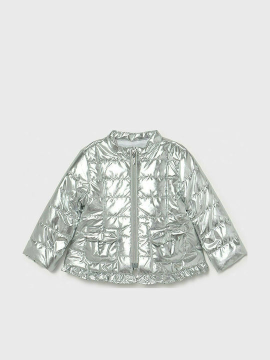Kids' Sports Jacket Short Windproof Silver