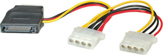 Roline 15-Pin Sata - 4-Pin Molex Kabel 0.2m Mehrfarbig (11.03.1040)