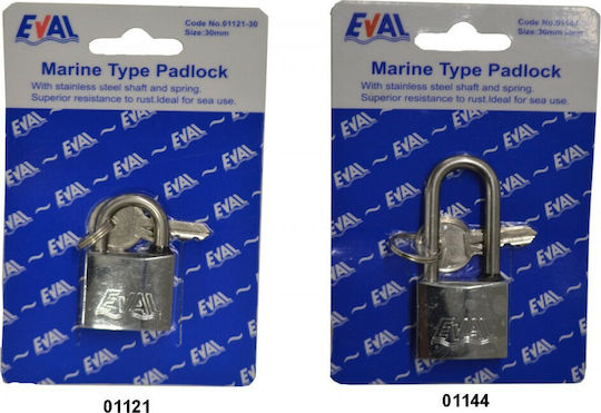 Eval Steel Padlock Brass with Key Naval Type 40mm 1pcs