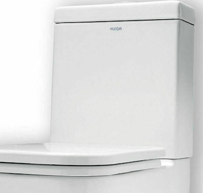Huida Verona Wandmontiert Porzellan Toiletten-Spülung Rechteckig Weiß