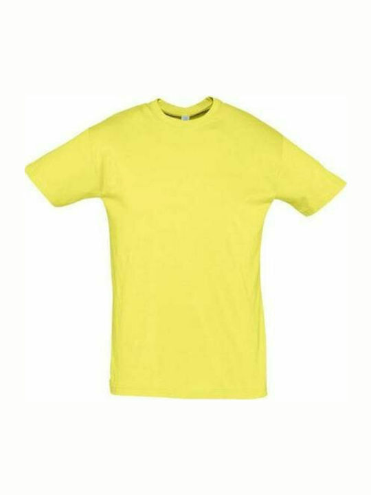 Sol's Regent Ανδρικό Διαφημιστικό T-shirt Κοντομάνικο Pale Yellow