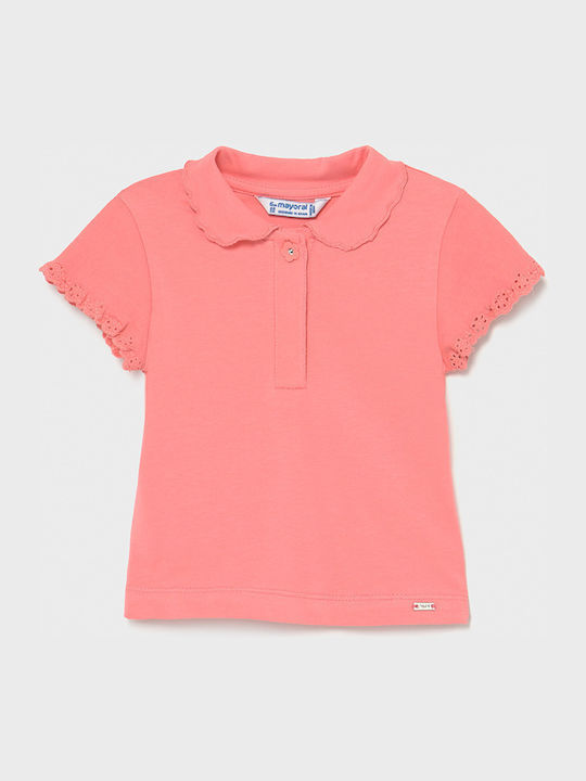 Mayoral Kids' Polo Short Sleeve Pink