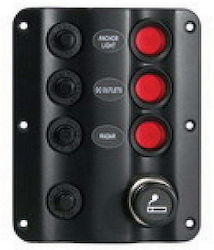 Eval Boat Switch with Panels Πινάκας Σκάφους Αδιάβροχος με 3 Διακόπτες 125x100mm