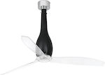 Faro Barcelona Eterfan Smart 32003WP Ceiling Fan 128cm with WiFi and Remote Control Matt Black/Transparent