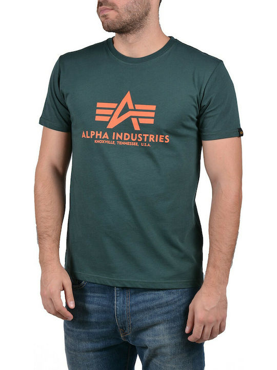 Alpha Industries Basic T-shirt Bărbătesc cu Mânecă Scurtă Verde