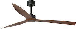 Faro Barcelona 31W 178cm Matt Black/Wood Just Fan Smart