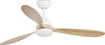 Faro Barcelona Poros Led Smart Ceiling Fan 132cm with Light, WiFi and Remote Control White