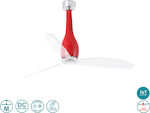 Faro Barcelona Eterfan Smart 32005WP Ceiling Fan 128cm with WiFi and Remote Control Glossy Red / Transparent