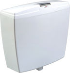 Kariba 2008 με Μπουτόν Start Stop Wandmontiert Kunststoff Toiletten-Spülung Rechteckig Weiß