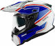 CMS XRDS Ridge 2.0 On-Off Helmet with Sun Visor ECE 22.05 1530gr Μπλε/Λευκό/Κόκκινο HXRDS2BLL