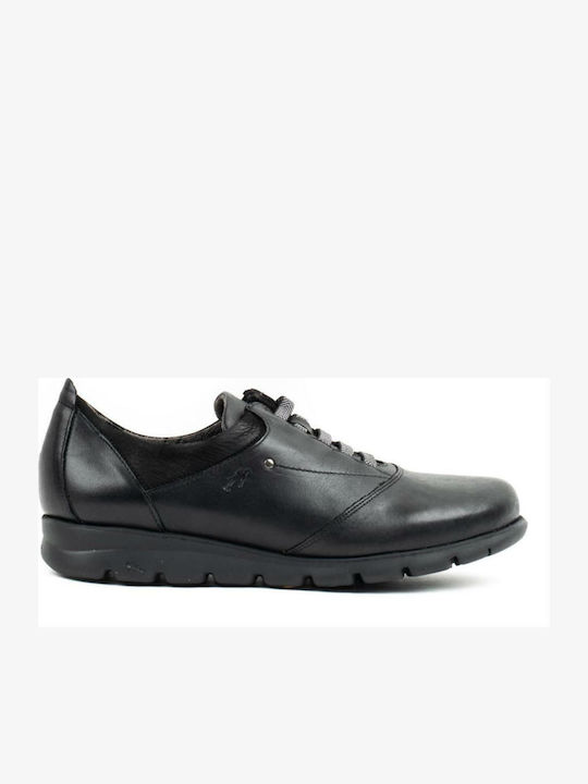 Fluchos Women's Leather Oxford Shoes Black