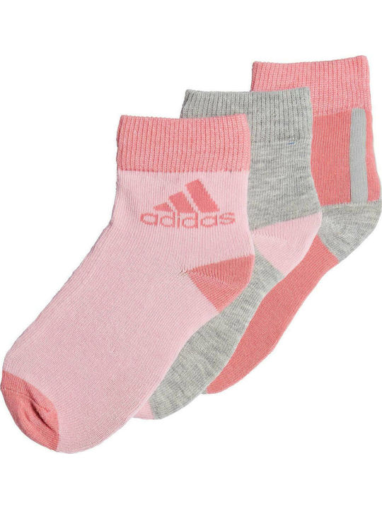 adidas Αθλητικά Παιδικά Σοσόνια Performance Ροζ 3 Ζευγάρια