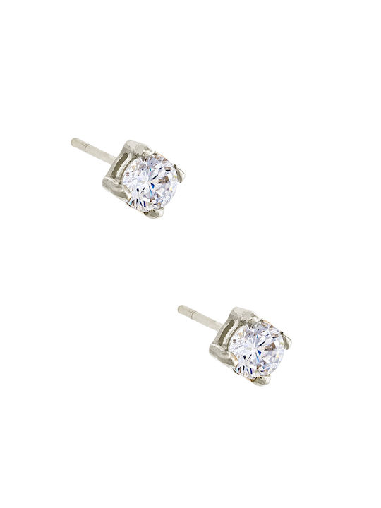 Earring in white gold 14K Simple