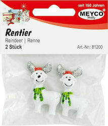 Meyco Christmas Figure Reindeer White Height 4cm 2pcs