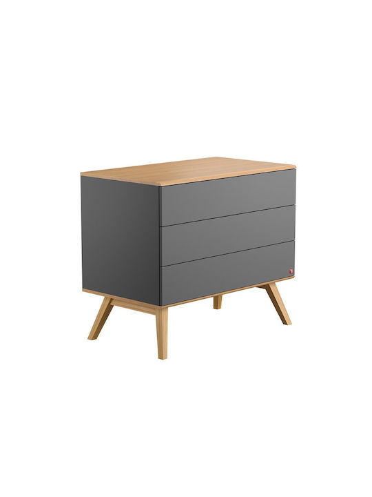 Παιδική Συρταριέρα Nature Baby Graphite/Oak με 3 Συρτάρια 100x58x86.5εκ.