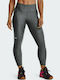 Heat Gear 7/8 Training Γυναικείο Cropped Κολάν Γυαλιστερό & Ψηλόμεσο Γκρι