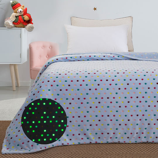 Palamaiki Fleece Bubble Leuchtende Hellblaue Kinderdecke 160x220cm