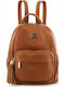 Guy Laroche Leather Women's Bag Backpack Tabac Brown / Gold