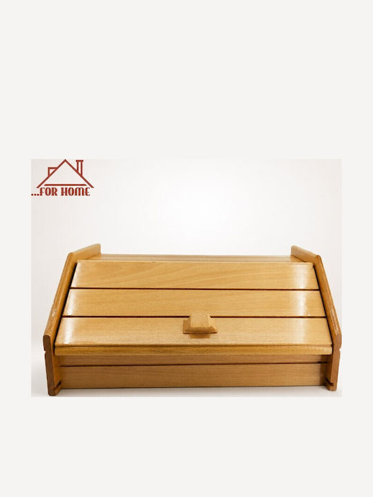 Homestyle Bread Box with Lid Wooden Brown 42x28x18cm