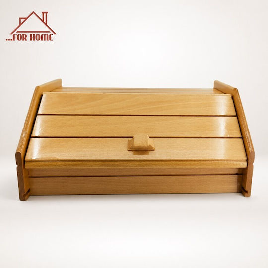 Homestyle Ψωμιέρα με Καπάκι Ξύλινη σε Καφέ Χρώμα 42x28x18cm