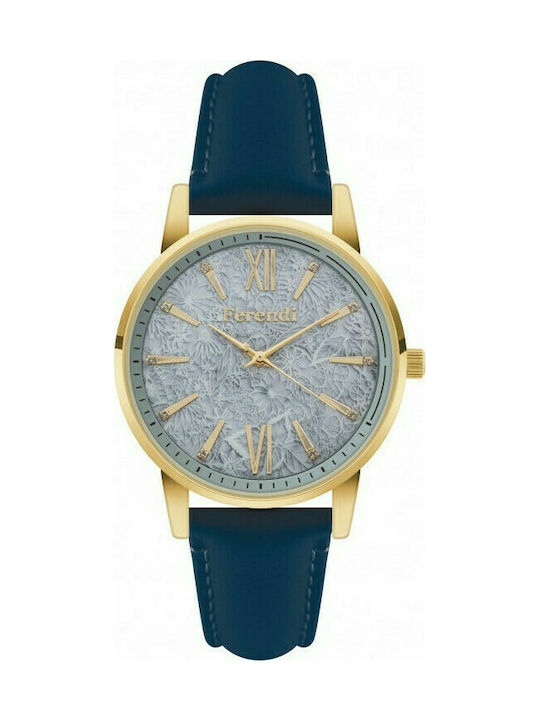 Ferendi Vertigo Watch with Blue Leather Strap