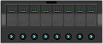 Eval Boat Switch with Panels Πίνακας Ασφαλειών Αδιάβροχος Electron (8 Διακόπτες)