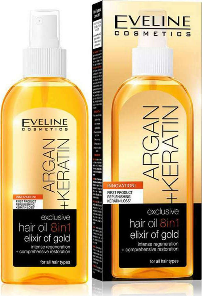Eveline Exclusive Argan Keratin Hair Oil 8 In 1 150ml Skroutz.gr