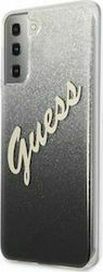 Guess Glitter Gradient Script Umschlag Rückseite Silikon Schwarz (Galaxy S21+ 5G) GUHCS21MPCUGLSBK