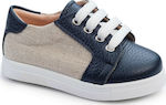 Gorgino Navy Blue Baptism Leather Sneakers