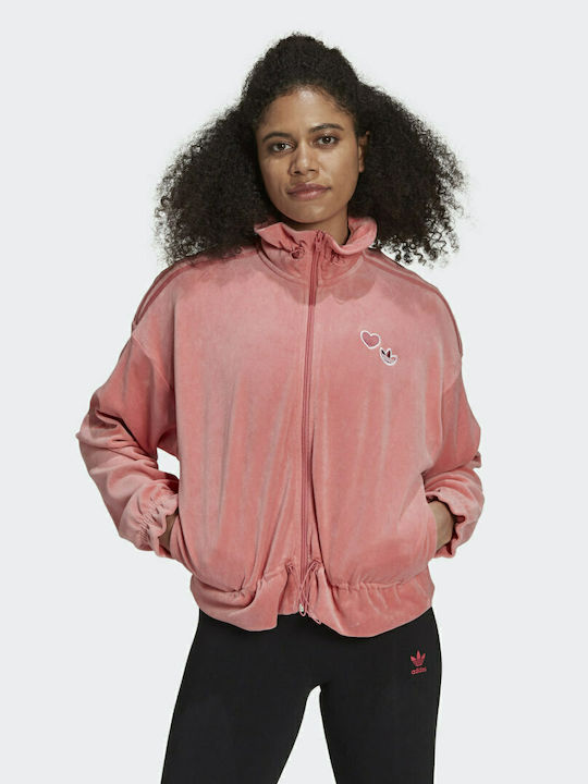 Adidas Women's Hooded Cardigan Hazy Rose