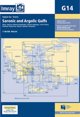 Imray G14 Karte Σκάφους Argosaronischer und Argolischer Golf Seekarte