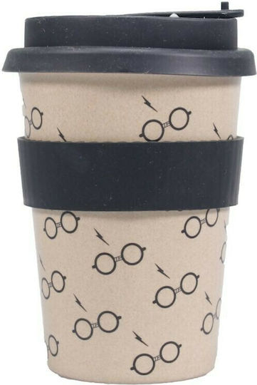 Graffiti Boy Who Lived Becher Bamboo mit Deckel Beige 400ml