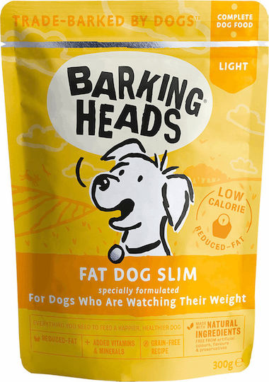 Barking Heads Fat Dog Slim Υγρή Τροφή Σκύλων σε Φακελάκι Διαίτης με Κοτόπουλο χωρίς Σιτηρά 300gr