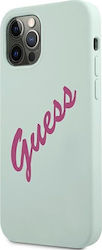 Guess Silicone Vintage Umschlag Rückseite Kunststoff Blau (iPhone 12 Pro Max) GUHCP12LLSVSBF