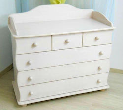 Sabina Baby Kommode mit 6 Schubladen Weiß 99x50x110cm