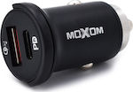 Moxom Φορτιστής Αυτοκινήτου Μαύρος Συνολικής Έντασης 3.6A με Θύρες: 1xUSB 1xType-C