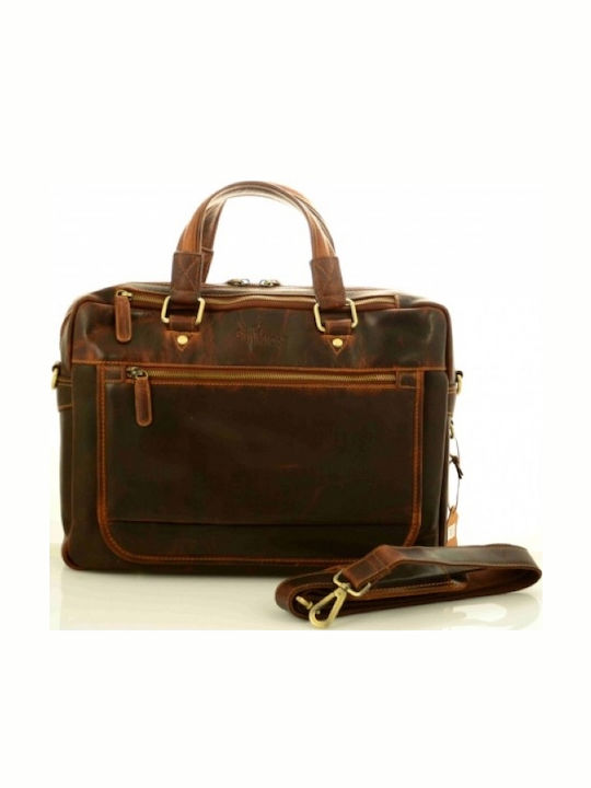 Piele Geantă pentru bărbați De umăr / tip crossbody Maro