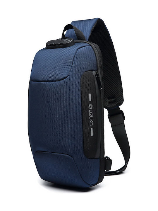 Ozuko 9223 Ανδρική Τσάντα Στήθους σε Μπλε χρώμα