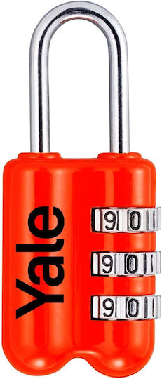 Yale Steel Padlock Brass Combination Red 23mm Red 1pcs