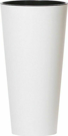 Prosperplast Tubus Slim Ø30x57cm Κασπώ Πλαστικό Λευκό