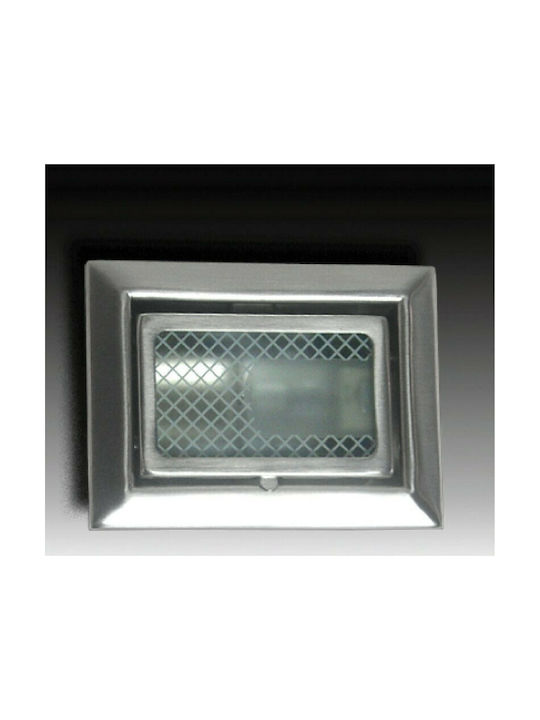 Aca Rectangle Metallic Recessed Spot with Socket G4 Silver 8x6cm.