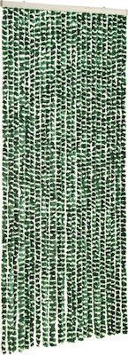 vidaXL Κουρτίνα Πόρτας από Ύφασμα Πράσινο-Λευκό 90x220cm 325446