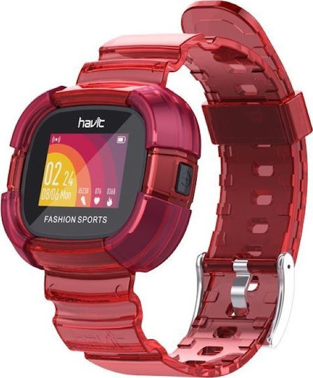 Havit M90 Smartwatch with Heart Rate Monitor (Red)